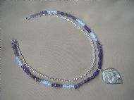 Amethyst and Silver Leaf  Pendant